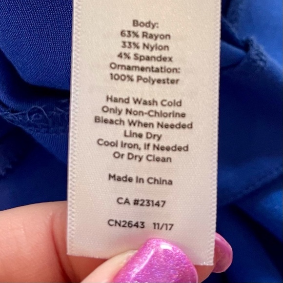 Talbots Blue Fit & Flare Party Dress Sleeveless XS 2 - Picture 10 of 10